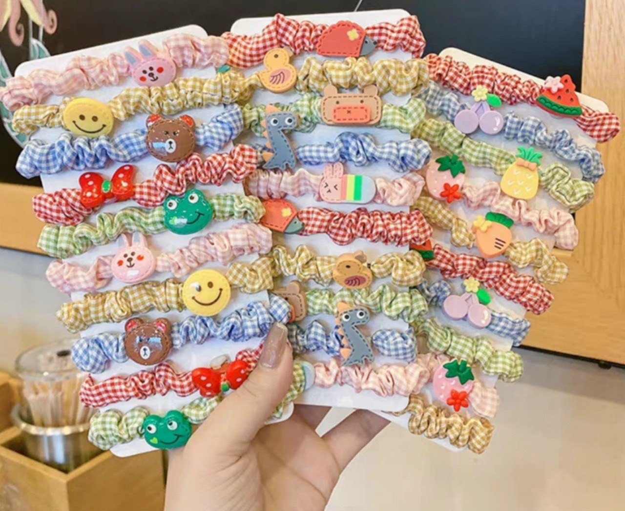 Set 10 dây chun cột tóc nhiều màu cute cho bé