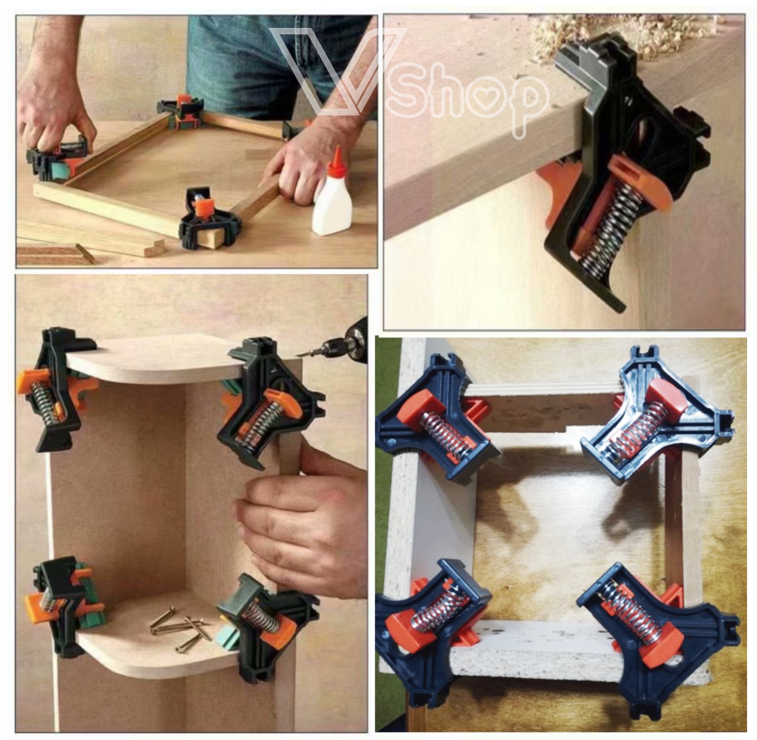 Kẹp giữ góc, gá đỡ eke, lắp ráp khung gỗ
