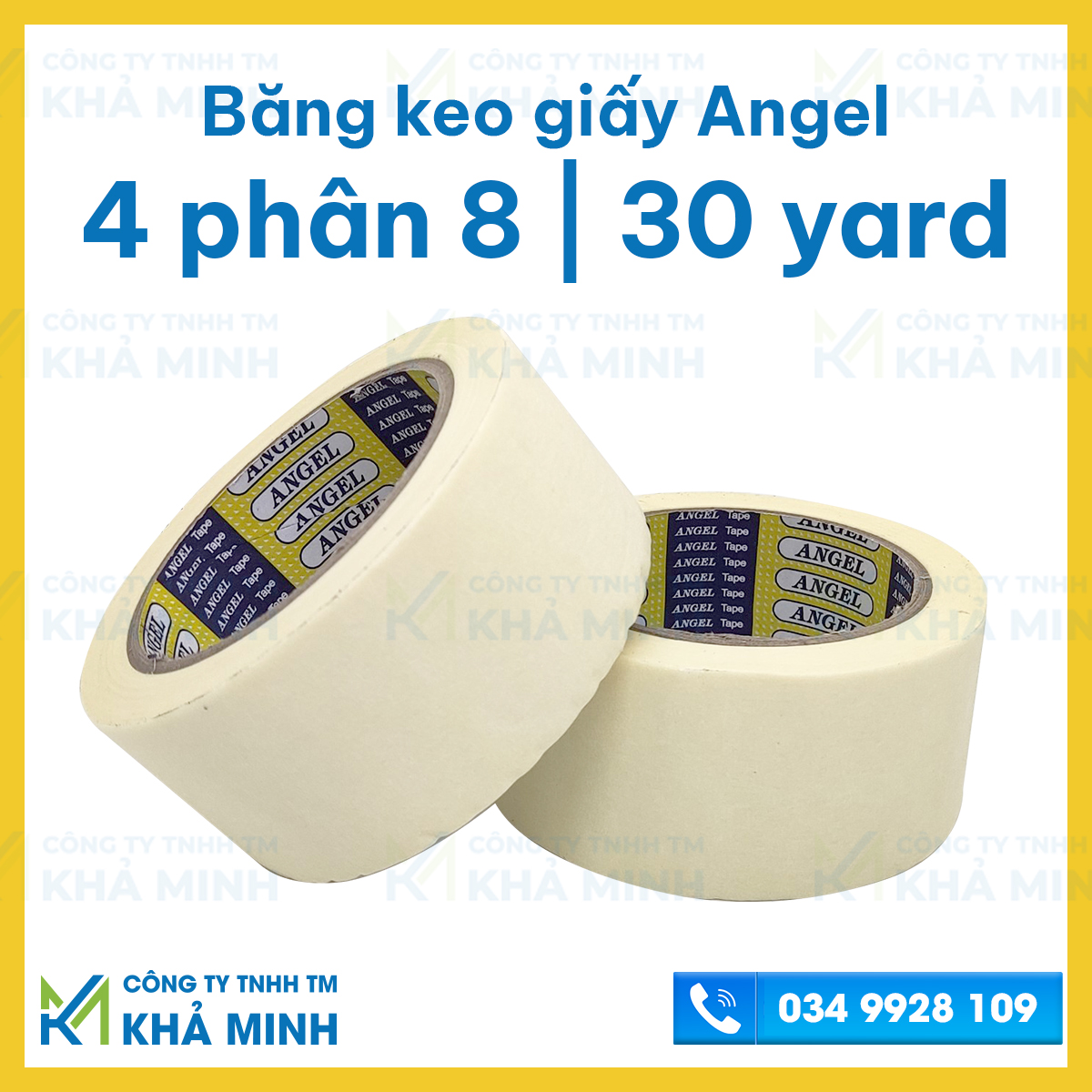 Băng keo giấy siêu dính Angel, cây 2 phân 4 và 4 phân 8