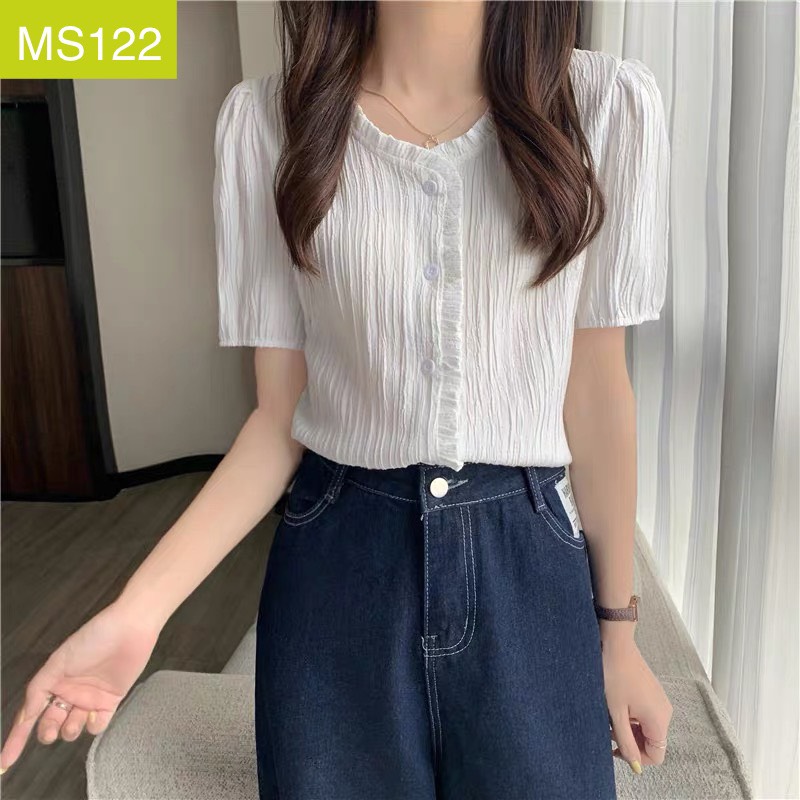 ÁO SƠ MI CỔ BÈO XÔ NHĂN (MS122)