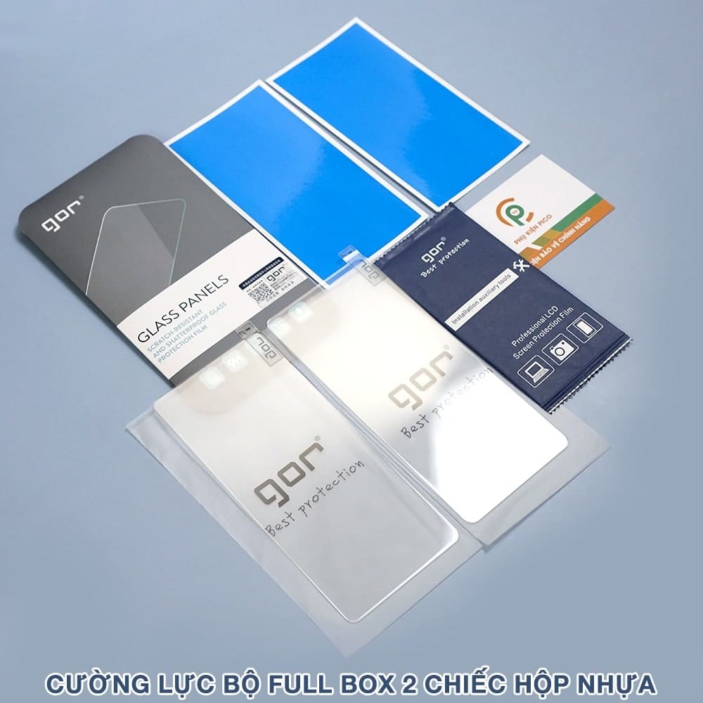 Kính cường lực Iphone 16 Pro Max / 15 Pro Max / 14 Plus / 13 Mini / 12 Pro / 11 / Xs full màn hình trong suốt hãng GOR
