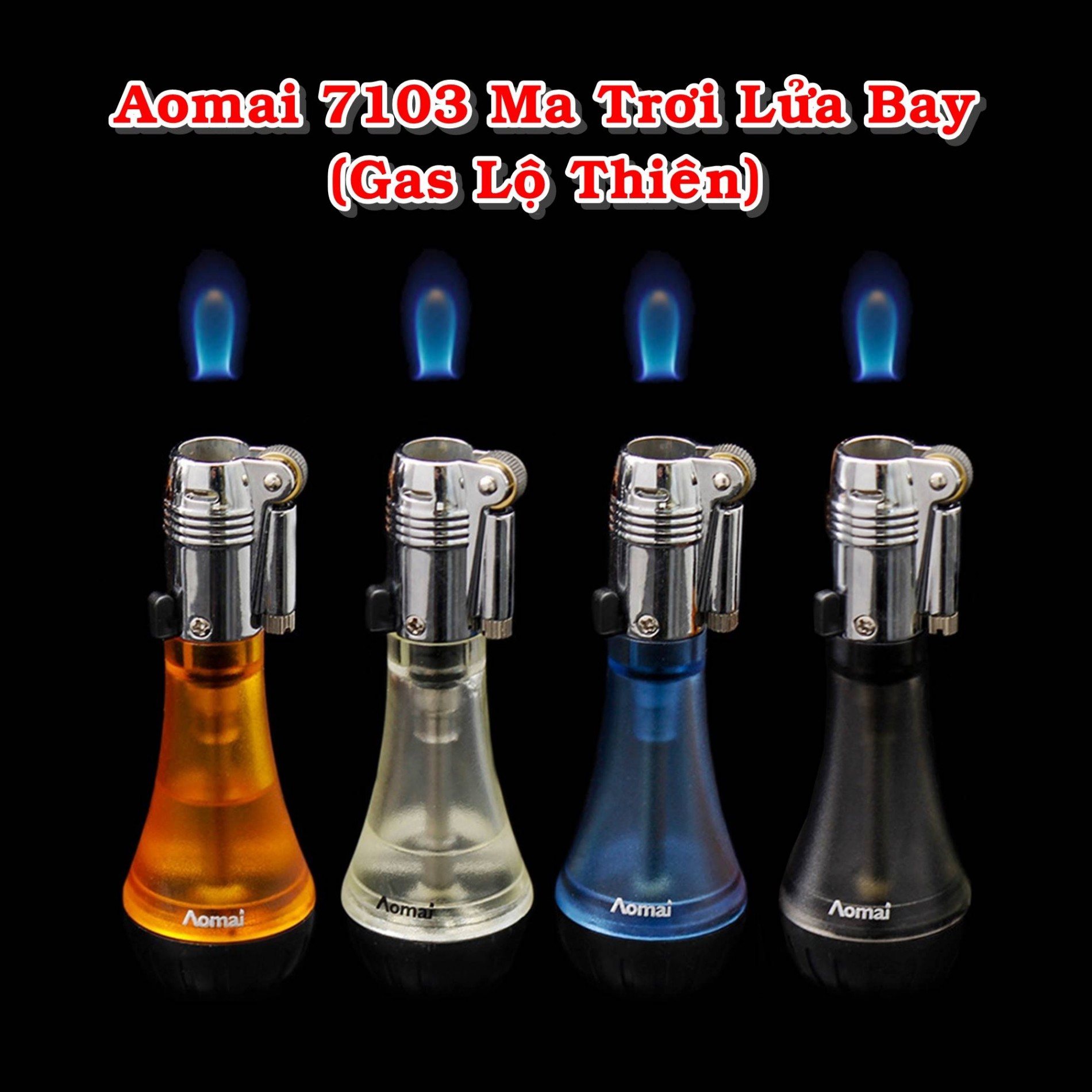 Bật lửa ma trơi lửa bay gas lộ thiên am7103