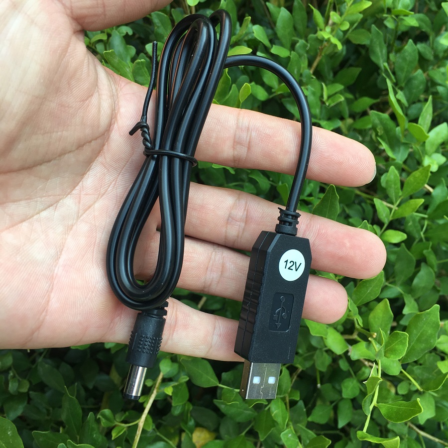 Cáp chuyển đổi điện USB 5V sang 12V (dùng cho Camera, bộ phát Wifi - mất điện vẫn có Wifi)