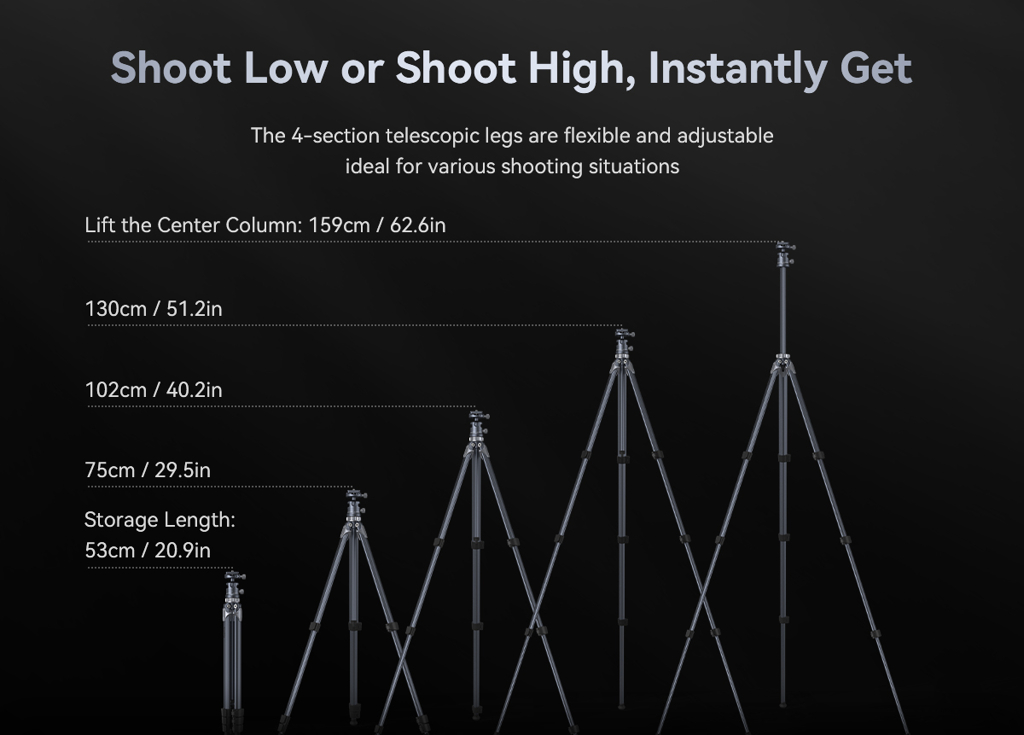 Smallrig Lightweight Travel Tripod AP 02-4222