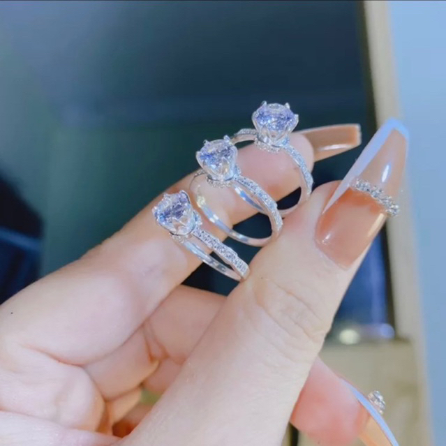 Nhẫn nữ THJ Đốt trúc đính đá sáng đẹp chuẩn bạc ta - THJ SILVER