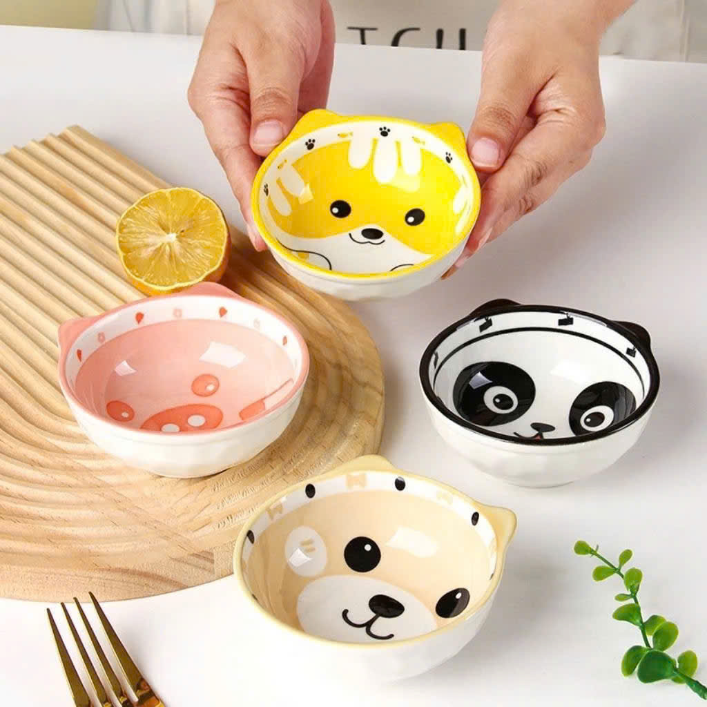 Chén đựng cơm bằng sứ hình thú cho bé