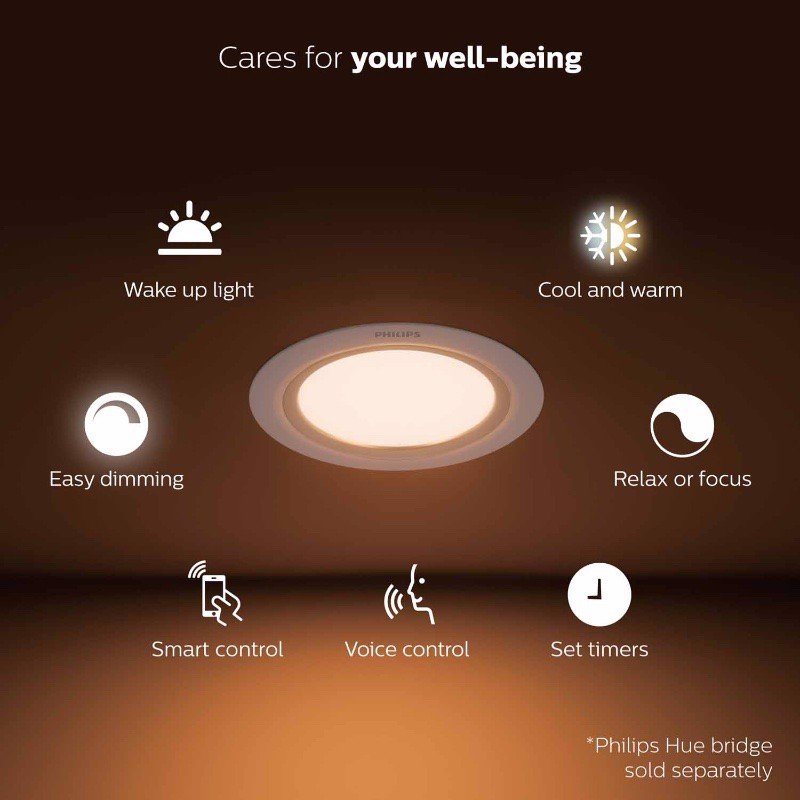 Bóng đèn thông minh Philips Hue White Ambiance Dimmable LED Downlight