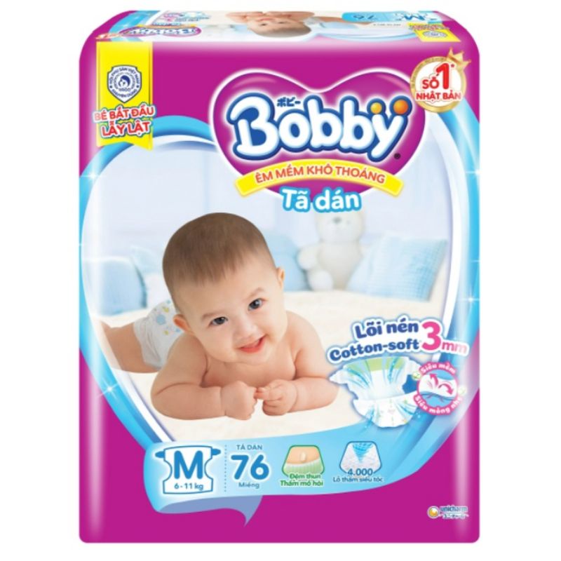 Tã dán bobby m76/l68/xl62/xxl56