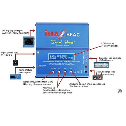 Sạc B6AC 80w chuyên sạc đồ chơi rc (lipo , nimh, nicd, acquy oto xe máy)