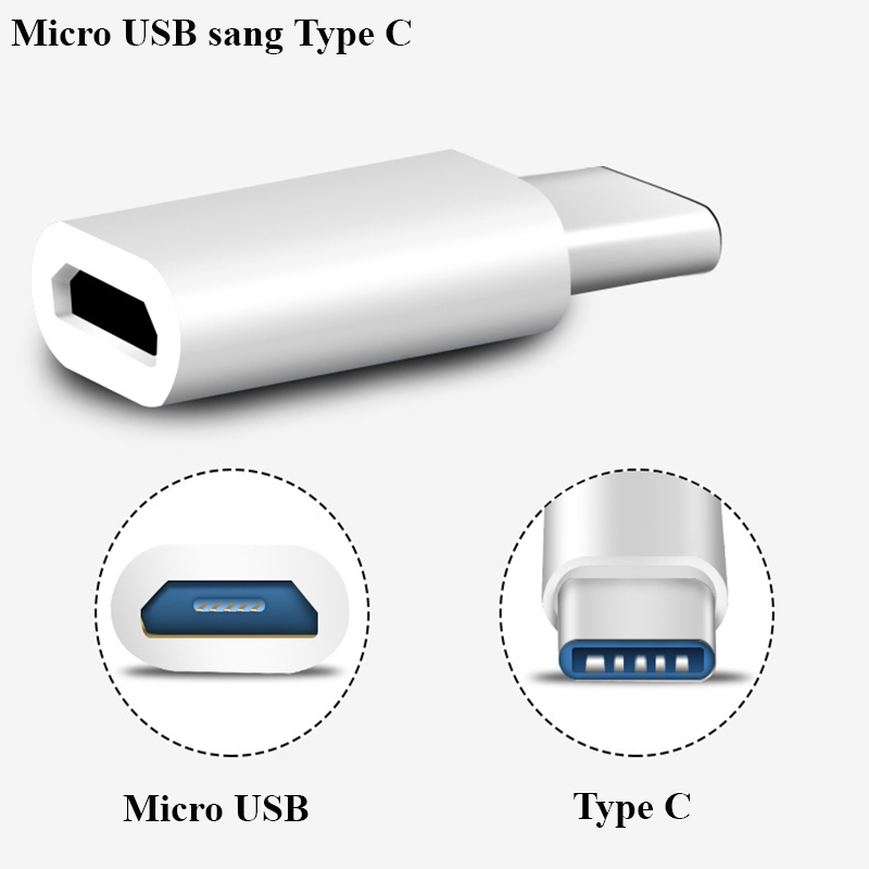 (OTG) Đầu Chuyển Đổi Từ Micro Usb Sang Type C