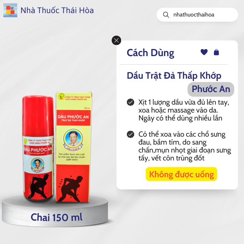 DẦU PHONG THẤP TRẬT ĐẢ PHƯỚC AN CHAI 150ml