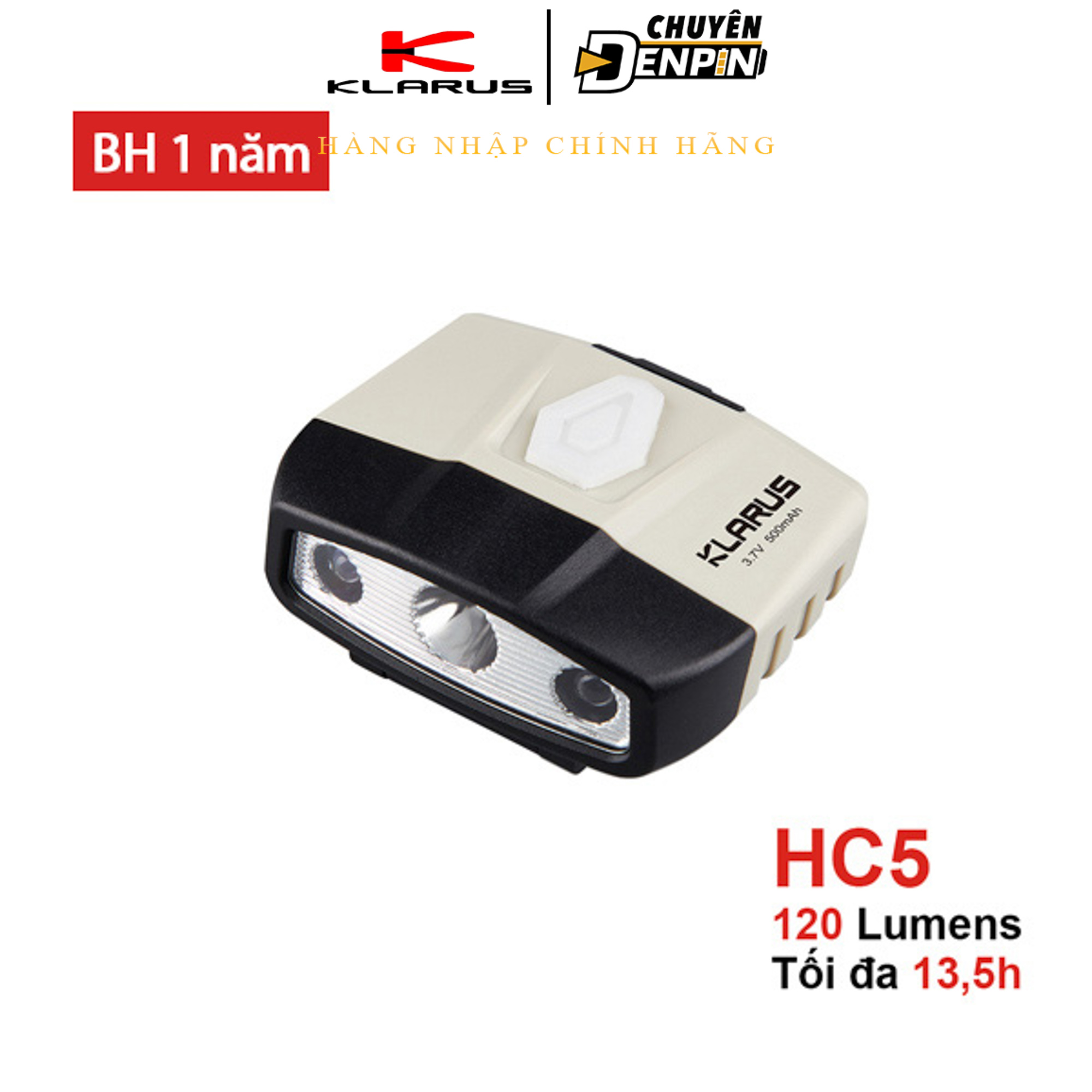 Đèn pin đeo đầu, cài nón Klarus HC5
