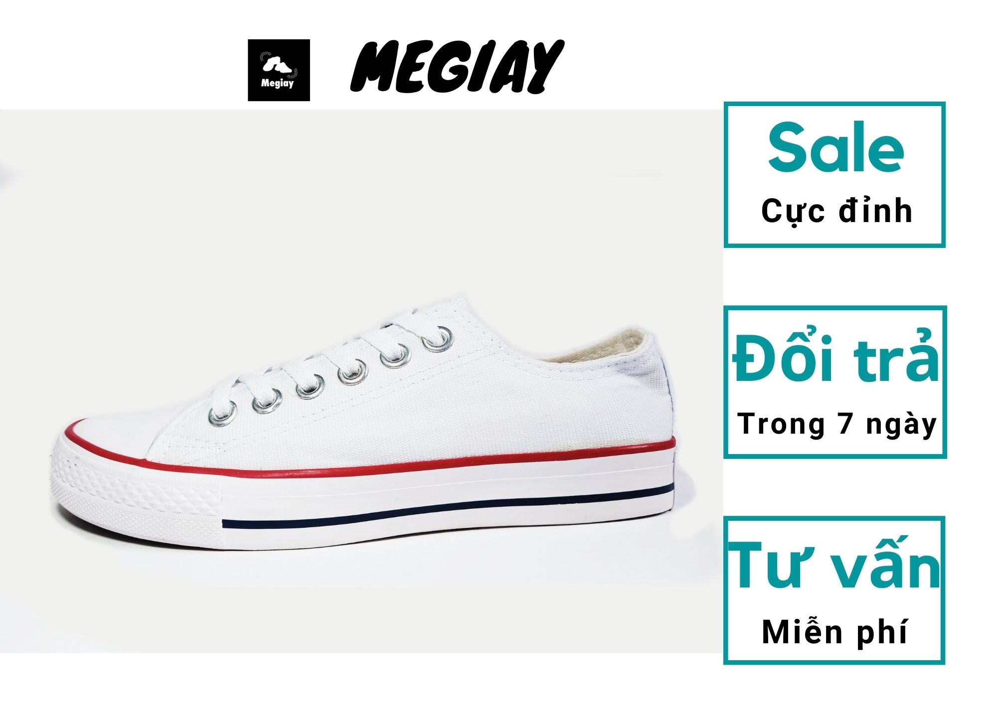 Giày Converse trắng cổ thấp [MS22]