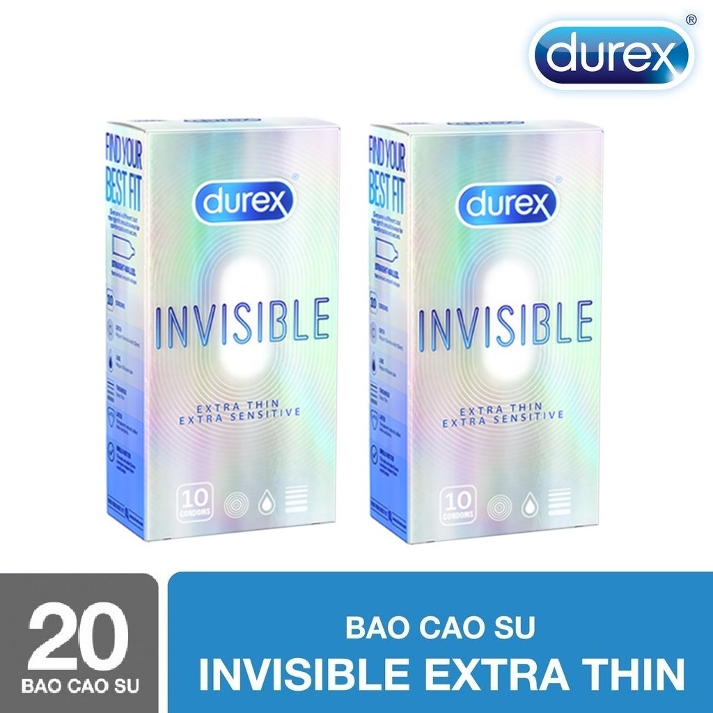 [HCM]Hộp bao cao su Durex Invisible 10 chiếc