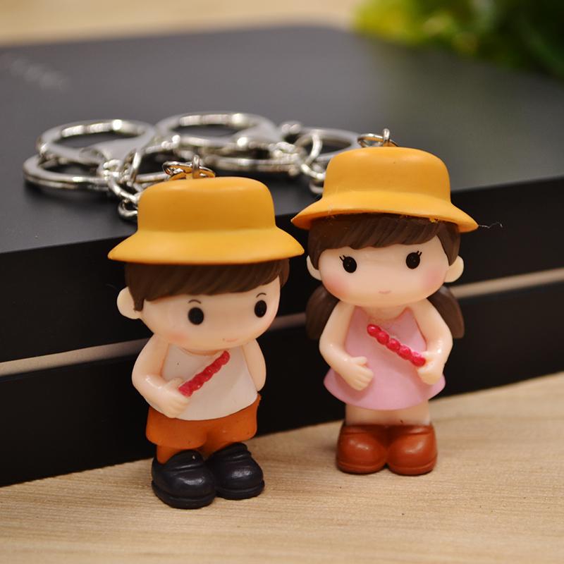 [HCM]Móc khóa cặp cute hình cô bé cậu bé kèm video