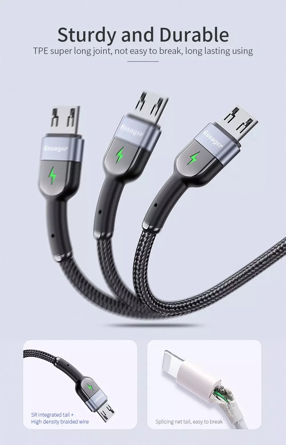 (Ngon Bổ Rẻ) Cáp Sạc Siêu Nhanh 3A Micro USB Dành Cho Điện Thoại Android