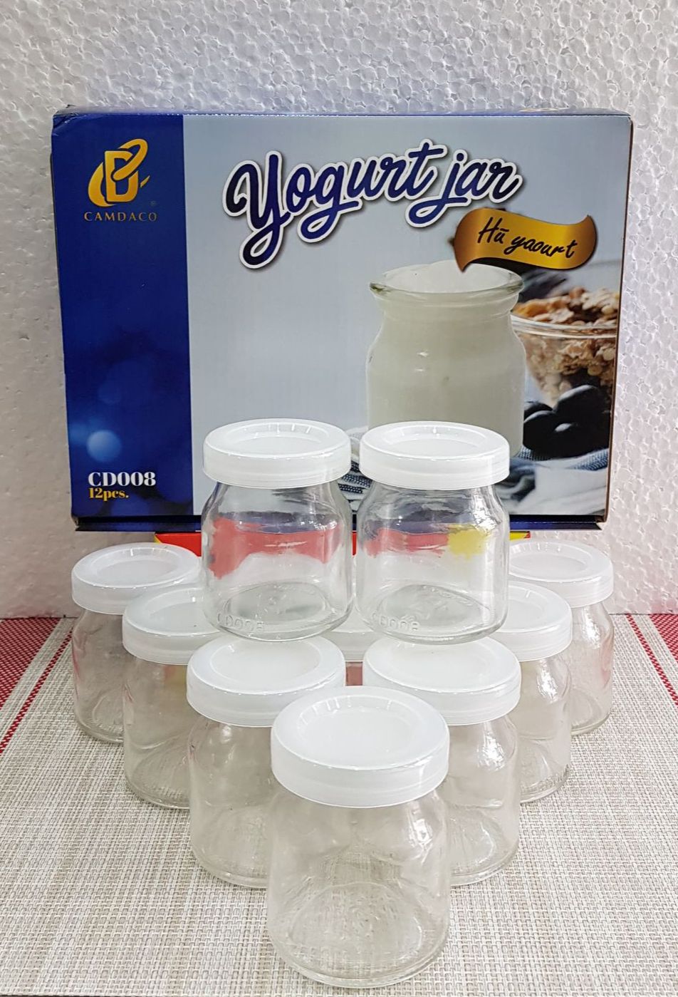 Hũ Thủy Tinh Đựng Sữa Chua (Hộp 12 Hủ)