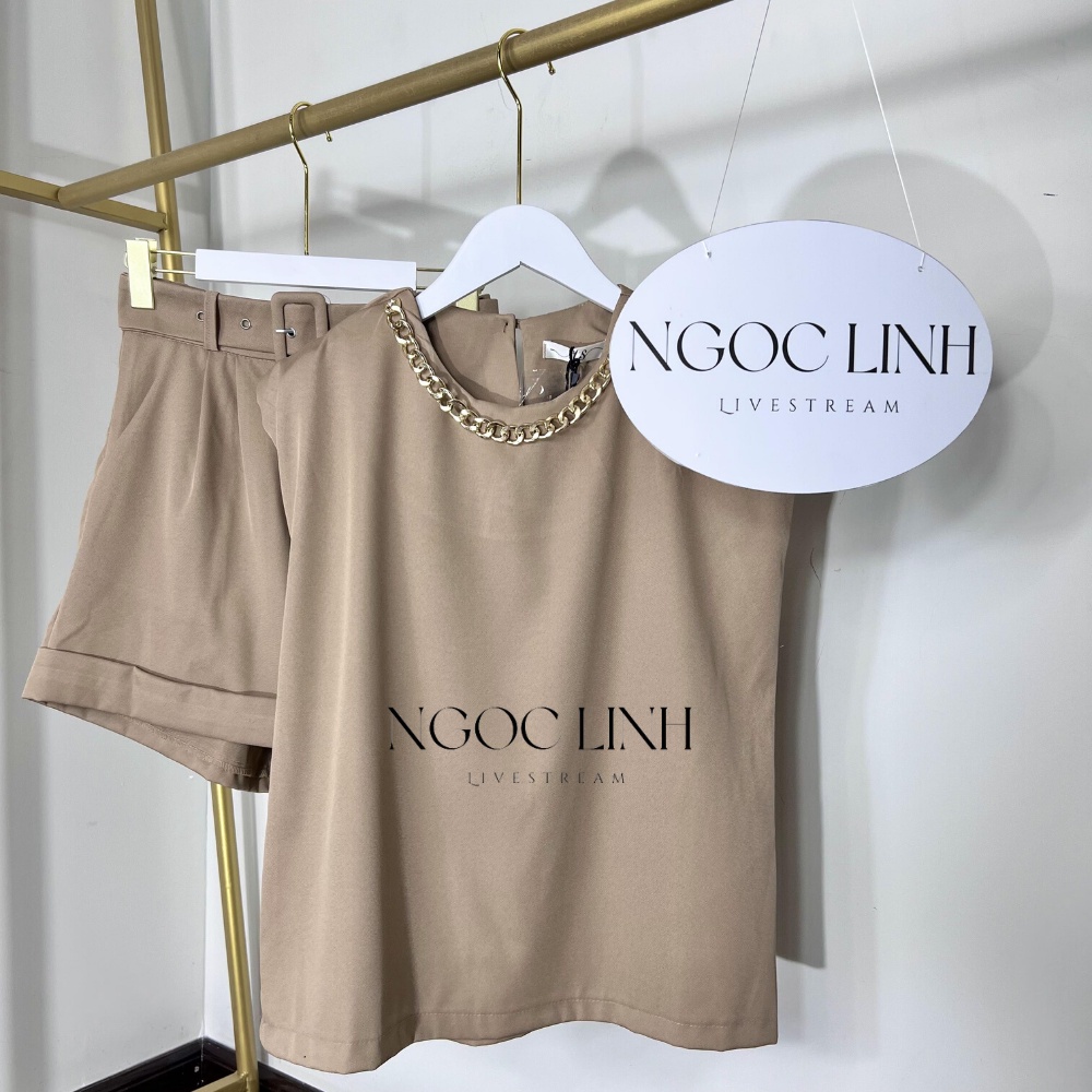set áo cổ xích, set áo đệm vai, set bộ 3 món