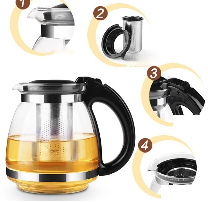 [HCM]Bình Lọc Trà Thủy Tinh 1300ml Sang Trọng - Model 8130
