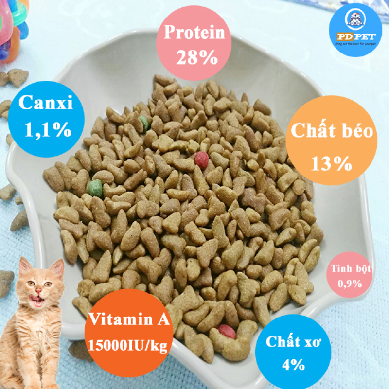 Thức ăn cho mèo dạng hạt giá siêu rẻ thơm ngon bổ dưỡng - thức ăn chó mèo gói 500g [PD PET]