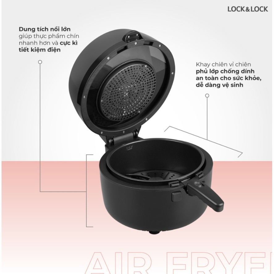 NỒI CHIÊN KHÔNG DẦU ĐIỆN TỬ LOCK&LOCK 6.5L EJF286BLK