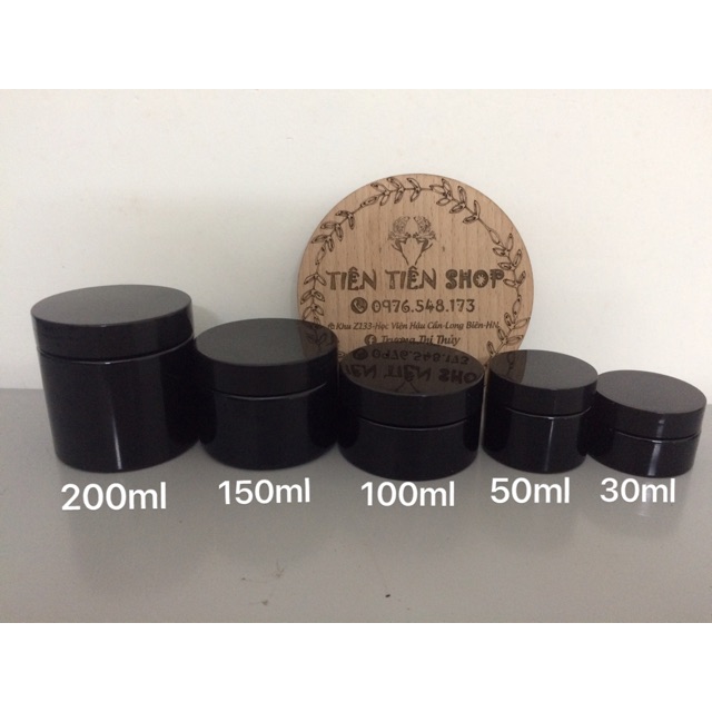 Hũ nhựa đen nhiều size từ 30ml - 200ml