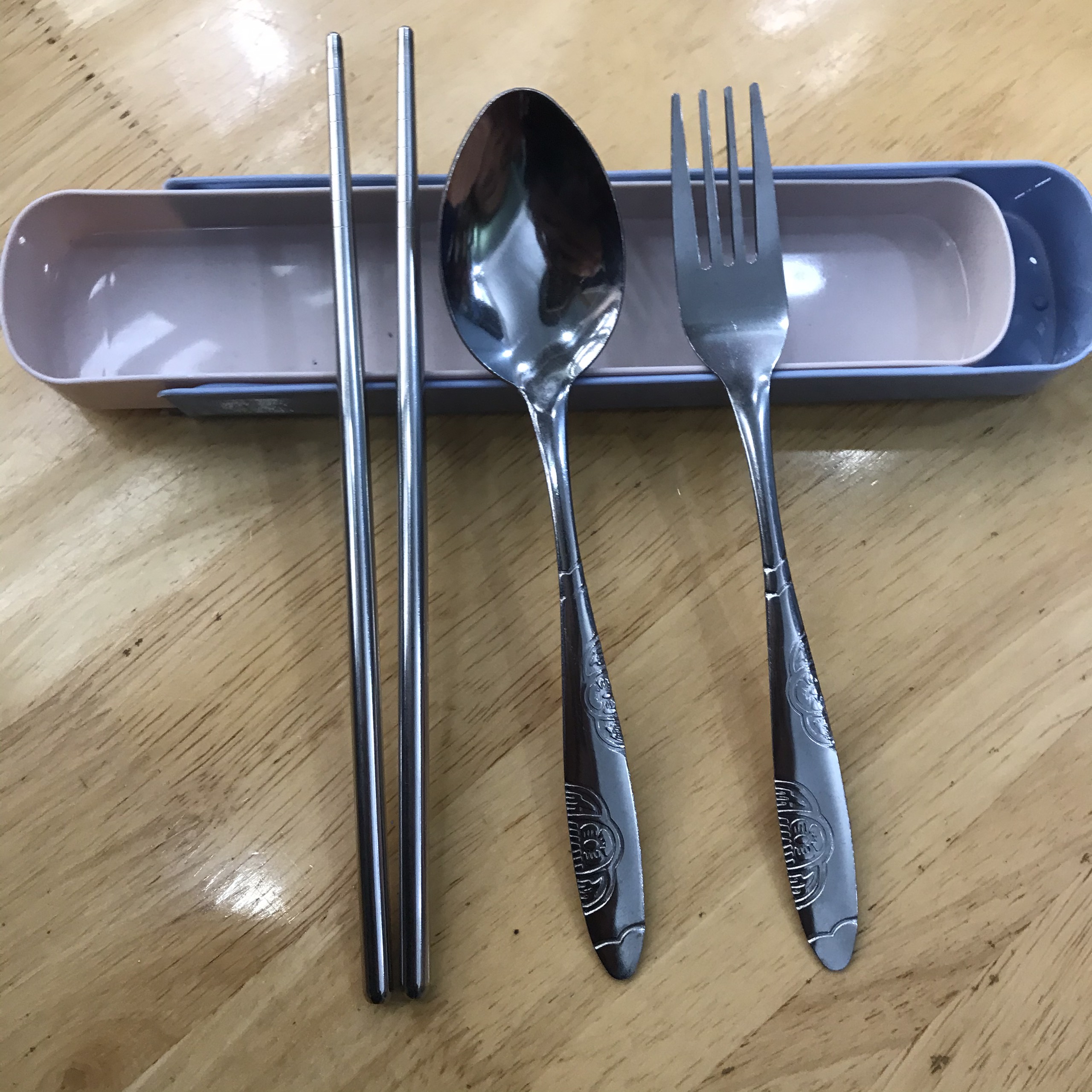 Bộ 3 thìa đũa dĩa inox - set cá nhân