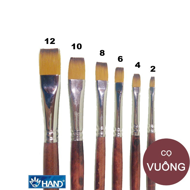 [HCM]CỌ VẼ MÀU NƯỚC ĐẦU DẸT HAND ZBS1 (NHIỀU SIZE)