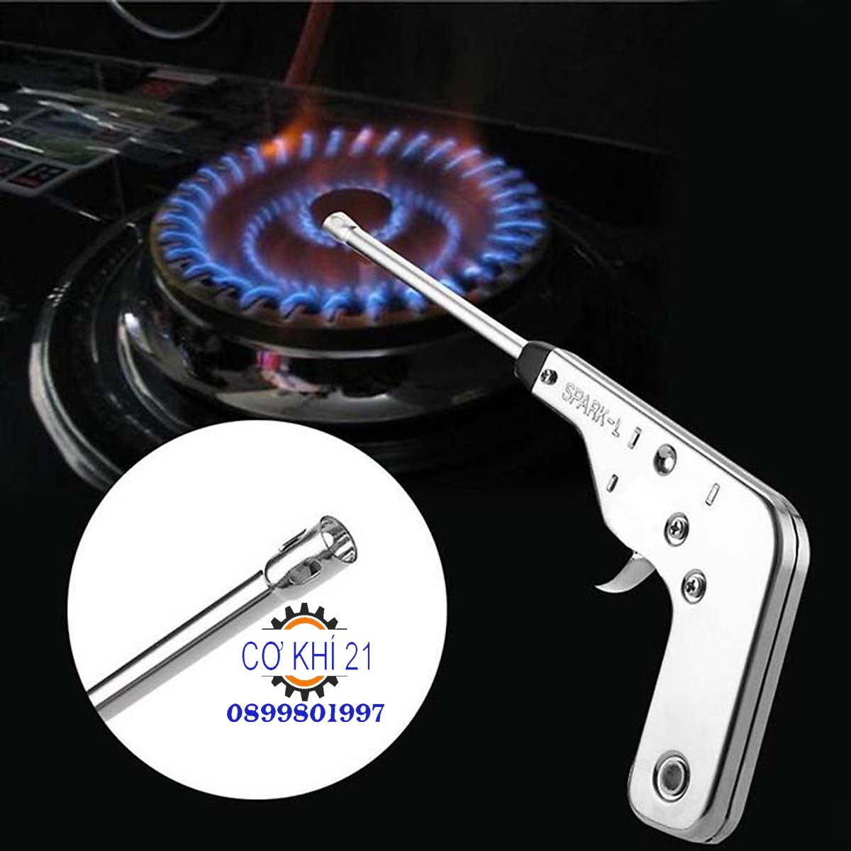 SÚNG NHẬT ĐÁNH TIA LỬA MỒI BẾP GA SPARK L- INOX