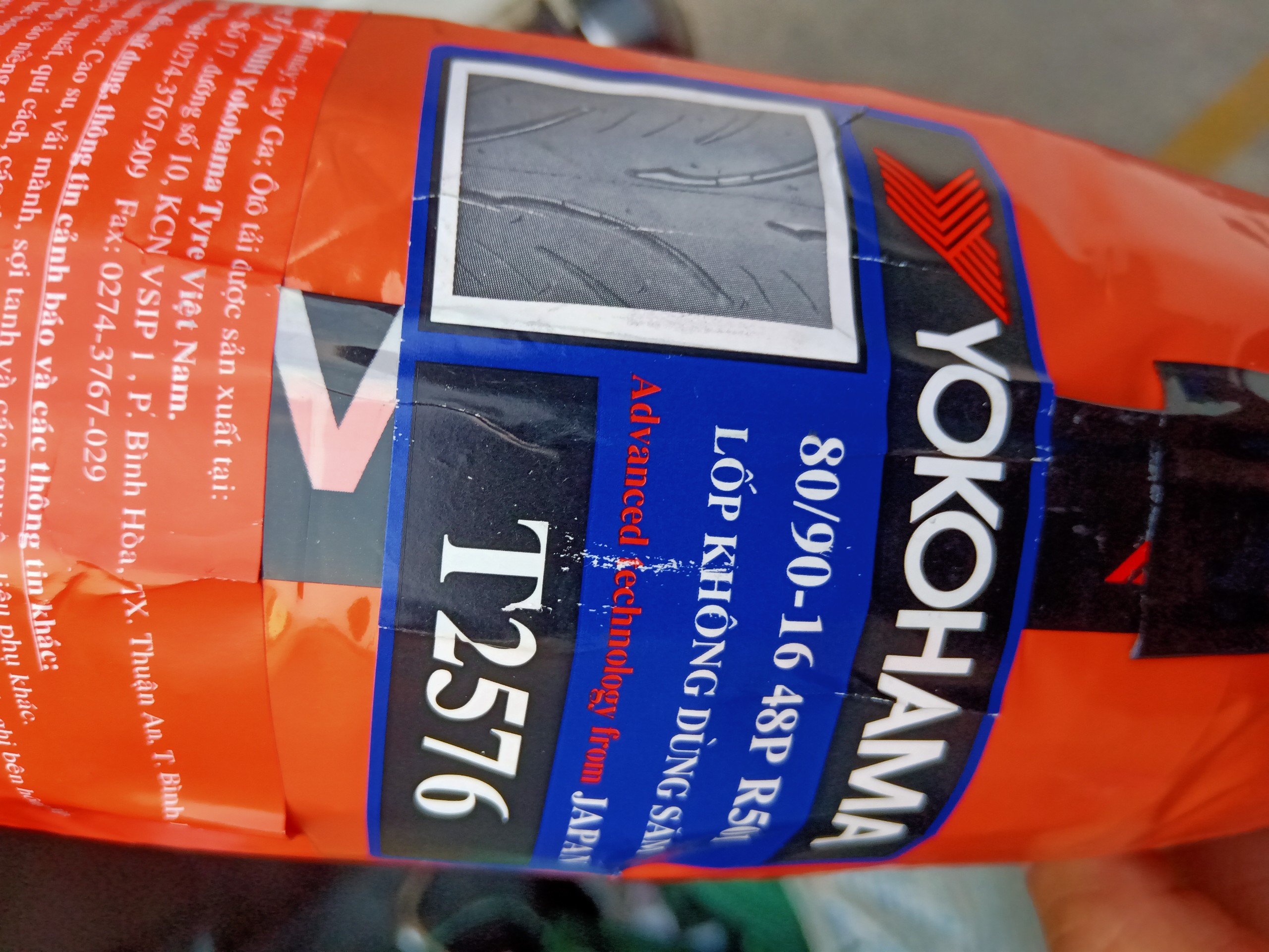 Lốp xe máy YOKOHAMA 80/90-16 ( Bánh sau Nouvo )