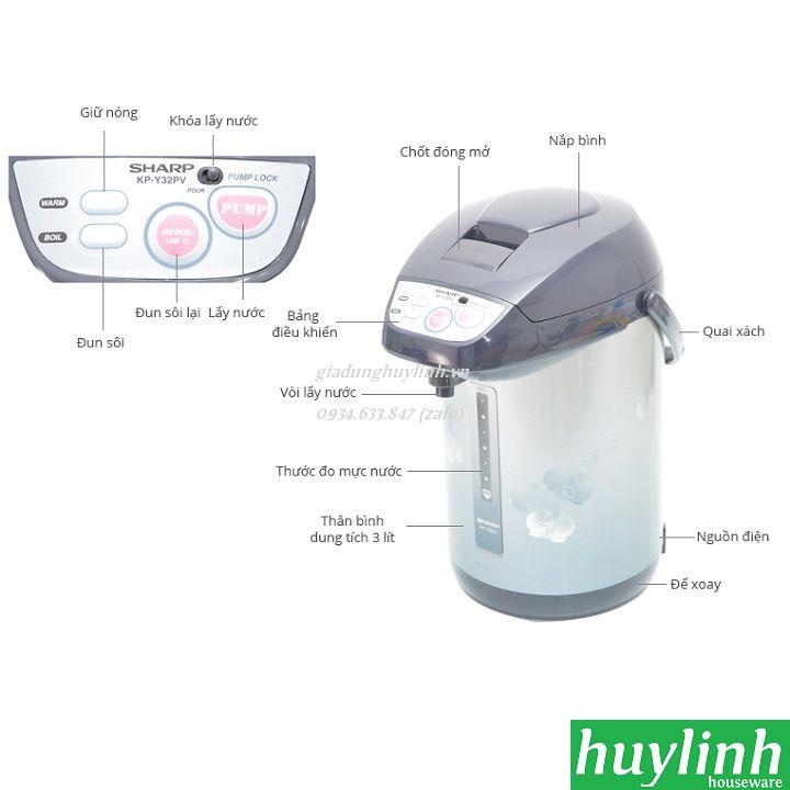 [HCM]Bình thủy điện Sharp KP-Y32PV - 3 lít - Thái Lan
