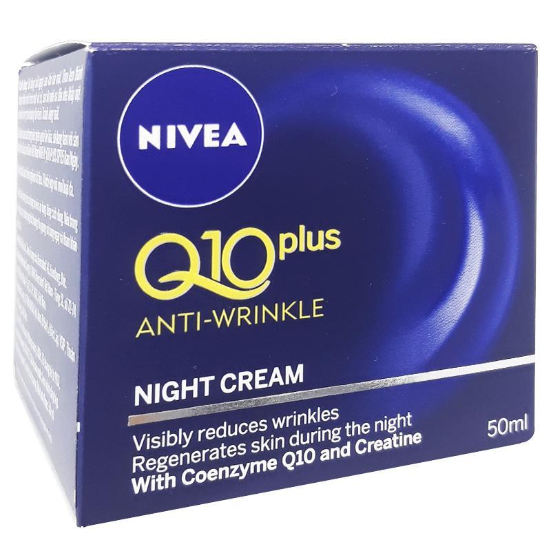 Kem giúp làm giảm nếp nhăn NIVEA Q10 Plus ban đêm hộp 50ml nhập khẩu