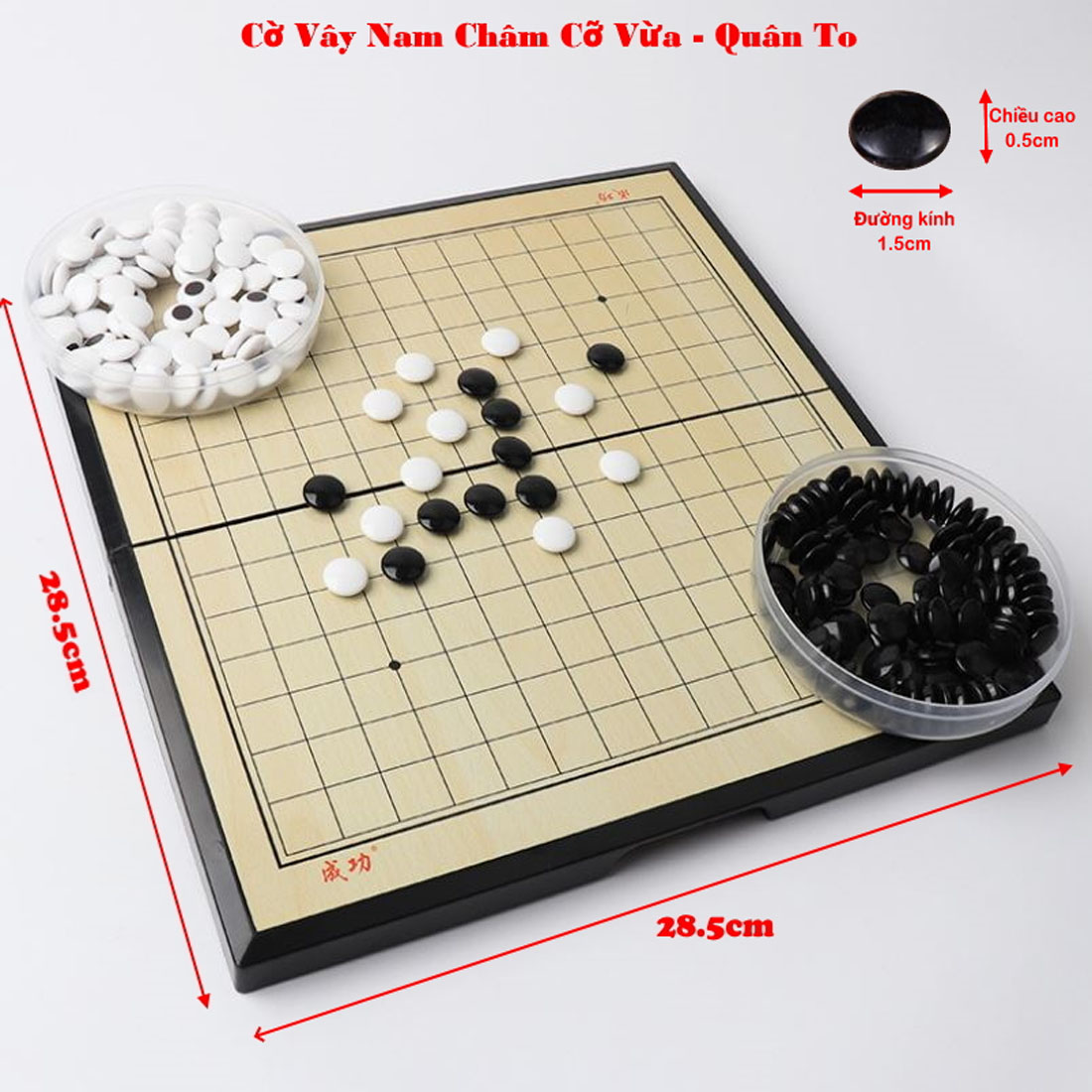 Bộ Cờ Vây Nam Châm, Trò Chơi Cờ Caro Cao Cấp, Có Bàn Là Hộp Đựng – Chọn Kích Thước Siêu To 37*37Cm- Hàng Chính Hãng