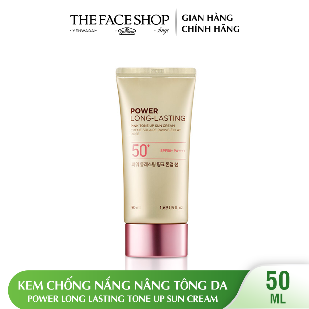 Kem Chống Nắng Nâng Tông Da THEFACESHOP Power Long Lasting Tone Up Sun Cream 50ml (Pink)