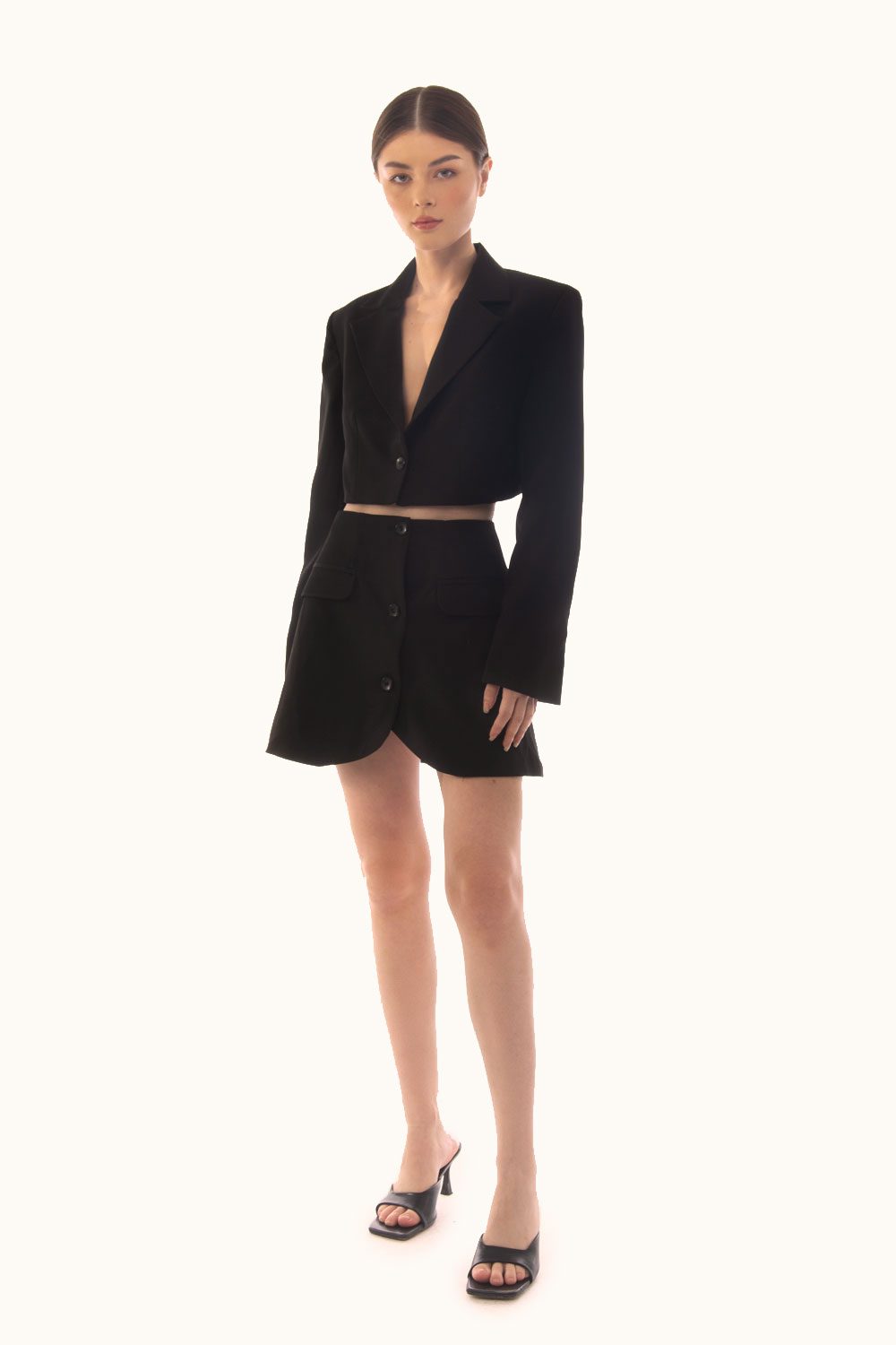 DAPHALE - Set Áo Blazer Croptop và Chân Váy Elodie