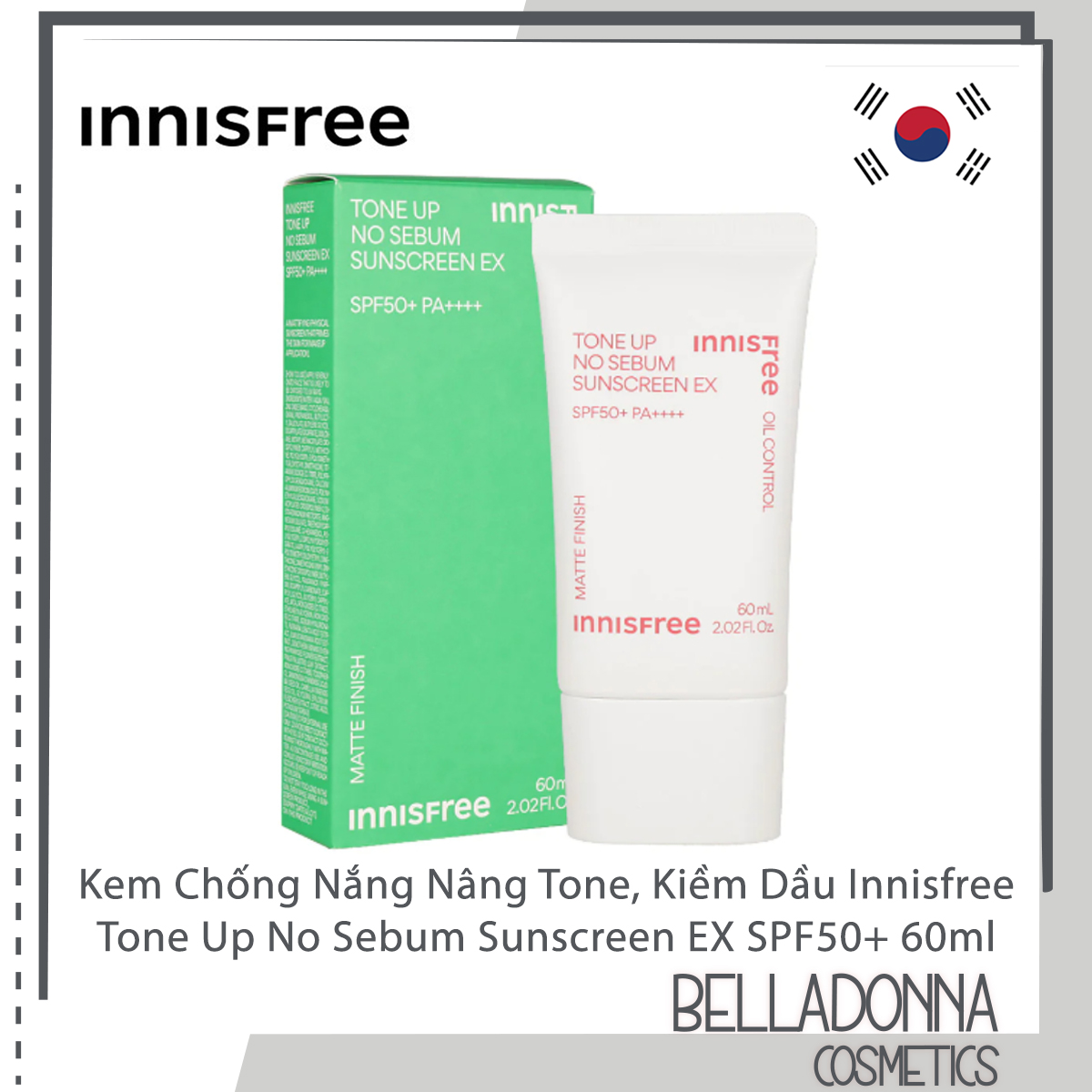 Innisfree Tone Up No Sebum Sunscreen EX SPF50+ 60ml