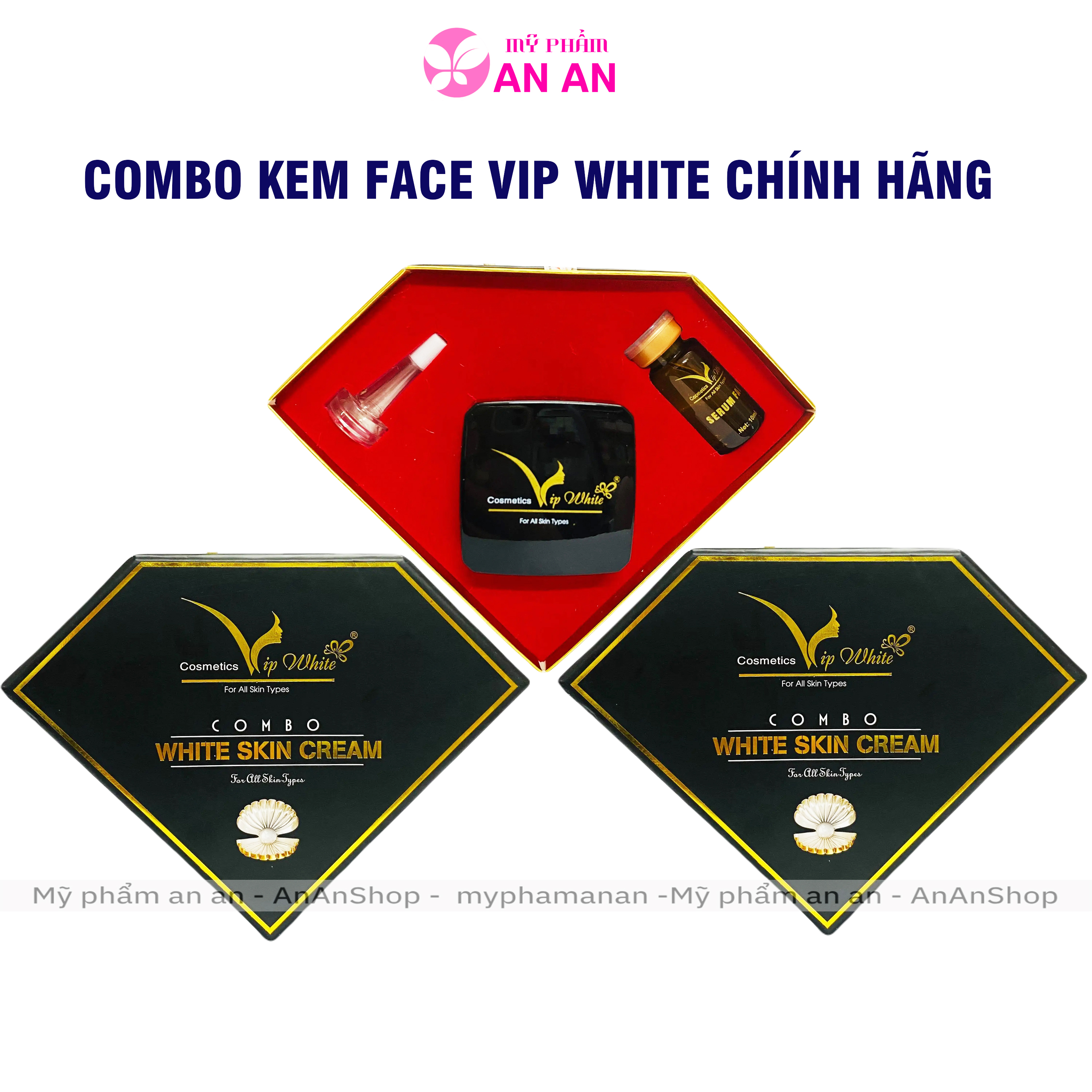 Kem Face Vip white 25gr Tặng kèm Serum, Mẫu mới 2024 - Hàng chính hãng Dưỡng da nữ