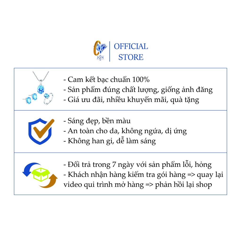 Bông Tai Nữ Bạc Thật JQN Khuyên Tròn Gắn Ngọc Trai Trẻ Trung Thời Trang