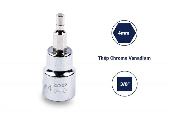 Đầu tuýp mũi lục giác 3/8" SATA