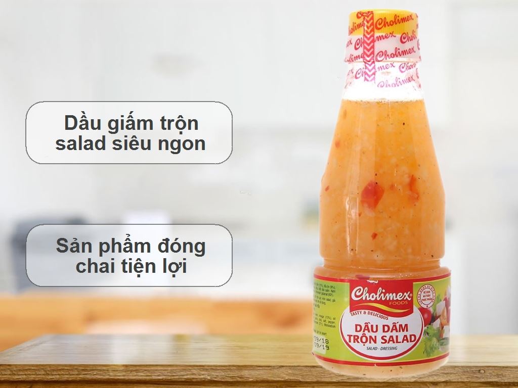 Dầu giấm trộn salad Cholimex chai nhựa 270g - sốt dấm gia vị tiện dụng