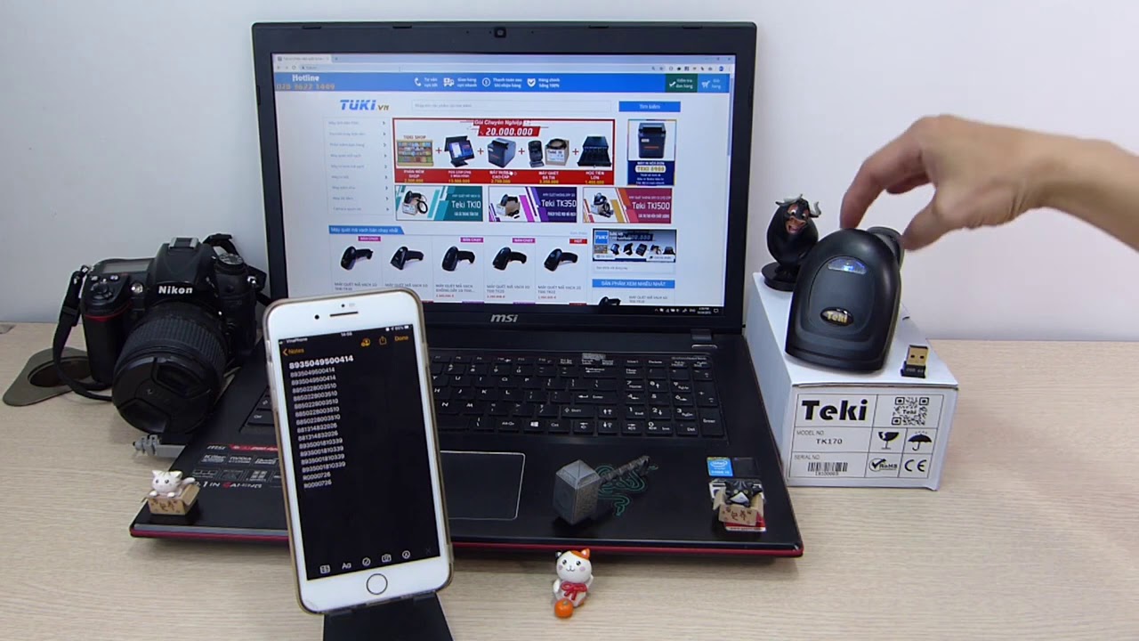 [HCM]Máy quét mã vạch Bluetooth Teki TK170 (1D)