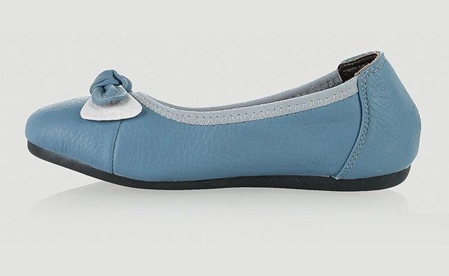 Giày trẻ em nữ  da bò màu xanh TH7862