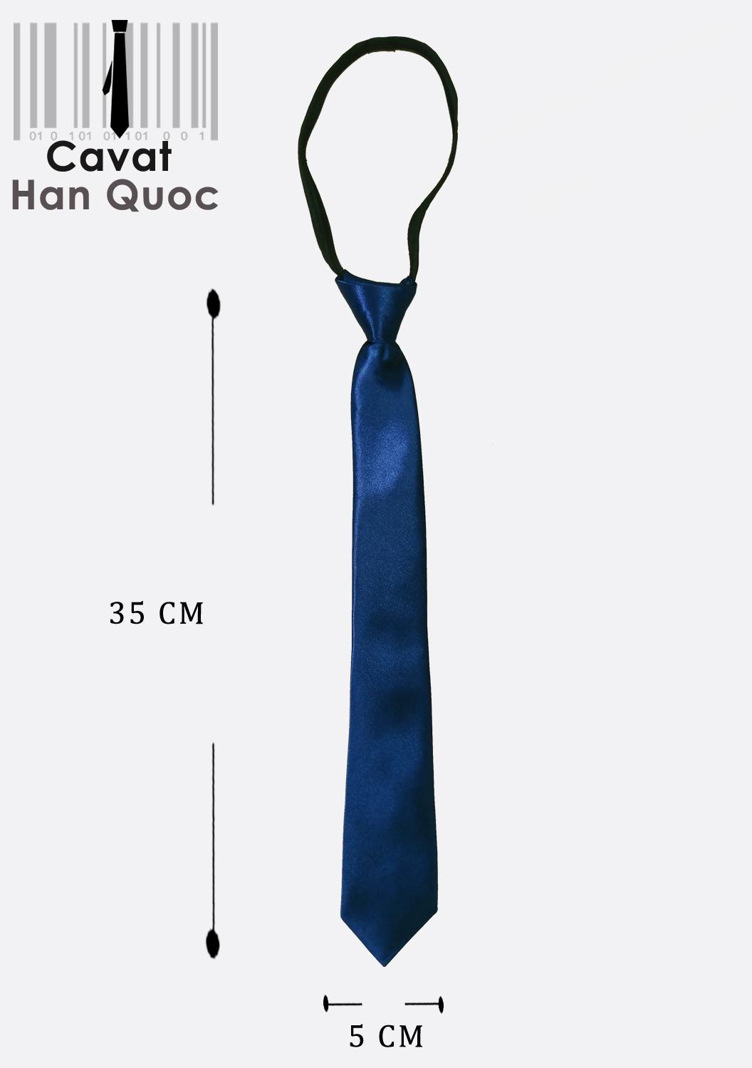 Caravat học sinh kéo khóa xanh than