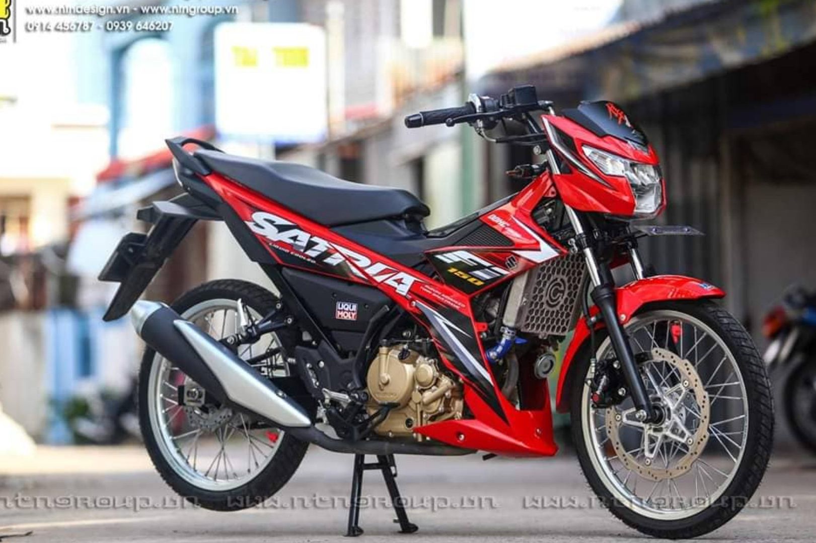 Tem rời satria Fi150 trắng đen đỏ
