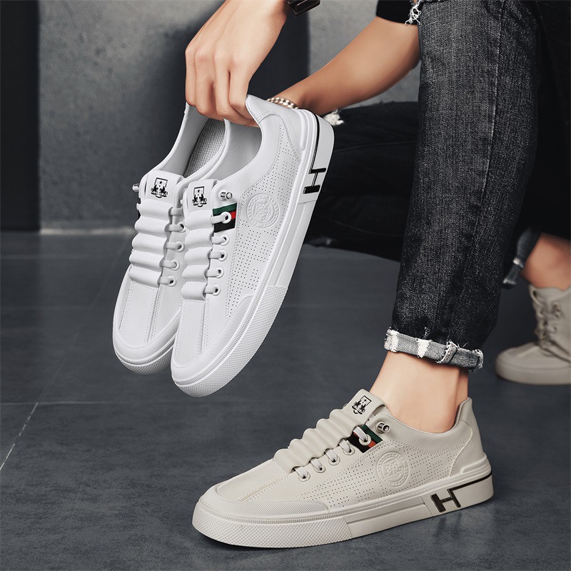 Giày Nam, Giày Sneaker Thấp Cổ Da Cao Cấp Hàn Quốc
