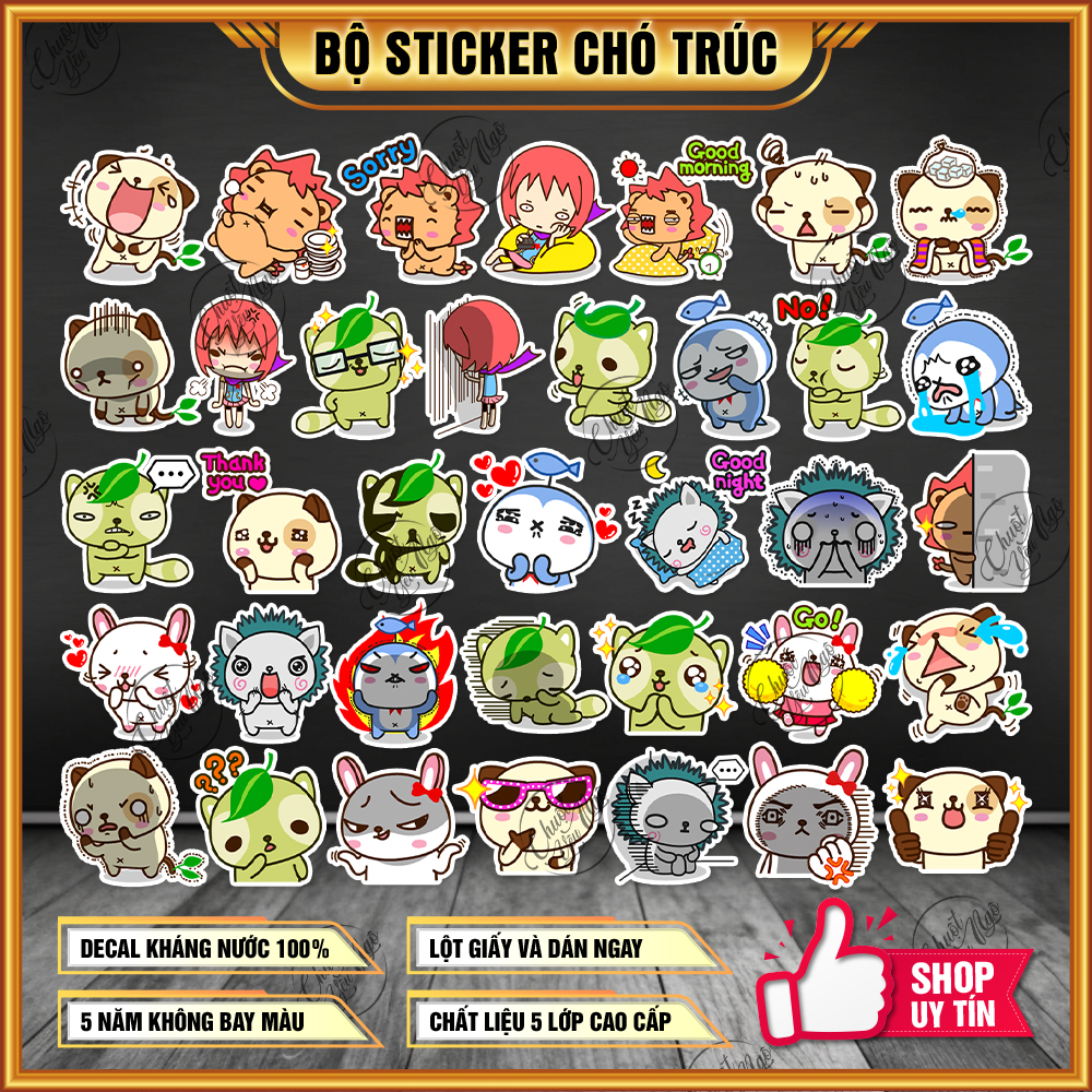 A set of 50 panda ADOG stickers don't match their cute expression friends on social media waterproof