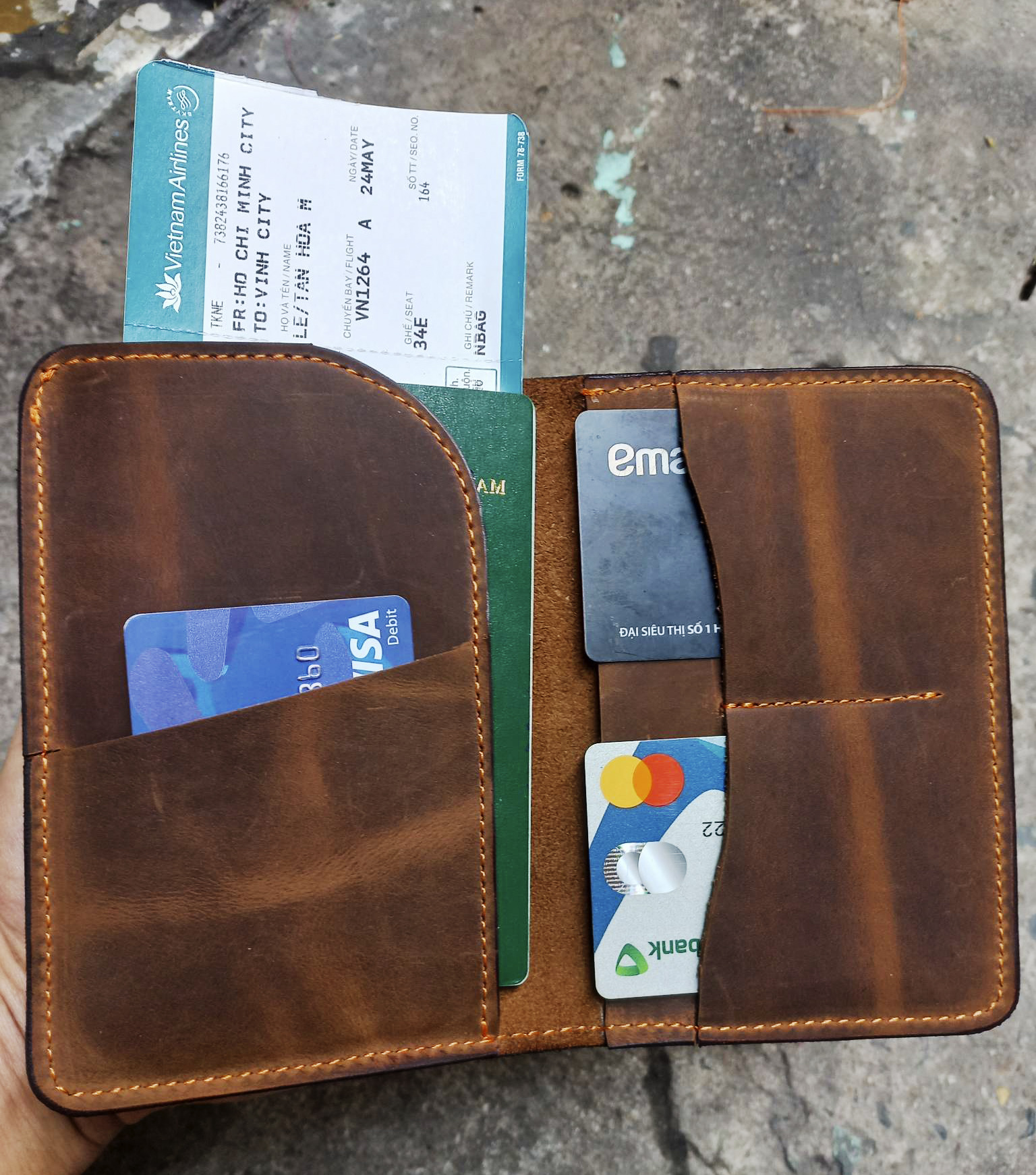 Ví Đựng Passport Da Thật