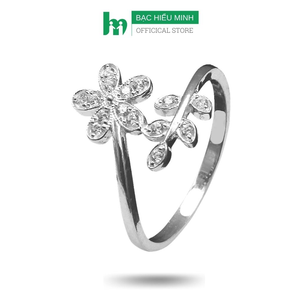 Nhẫn Nữ Bạc Hiểu Minh NU475 Bông Hoa Nhành Lá Bảo Hành Vĩnh Viễn