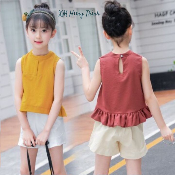đồ bộ bé gái vải phi lụa 5 - 14 tuổi 0050