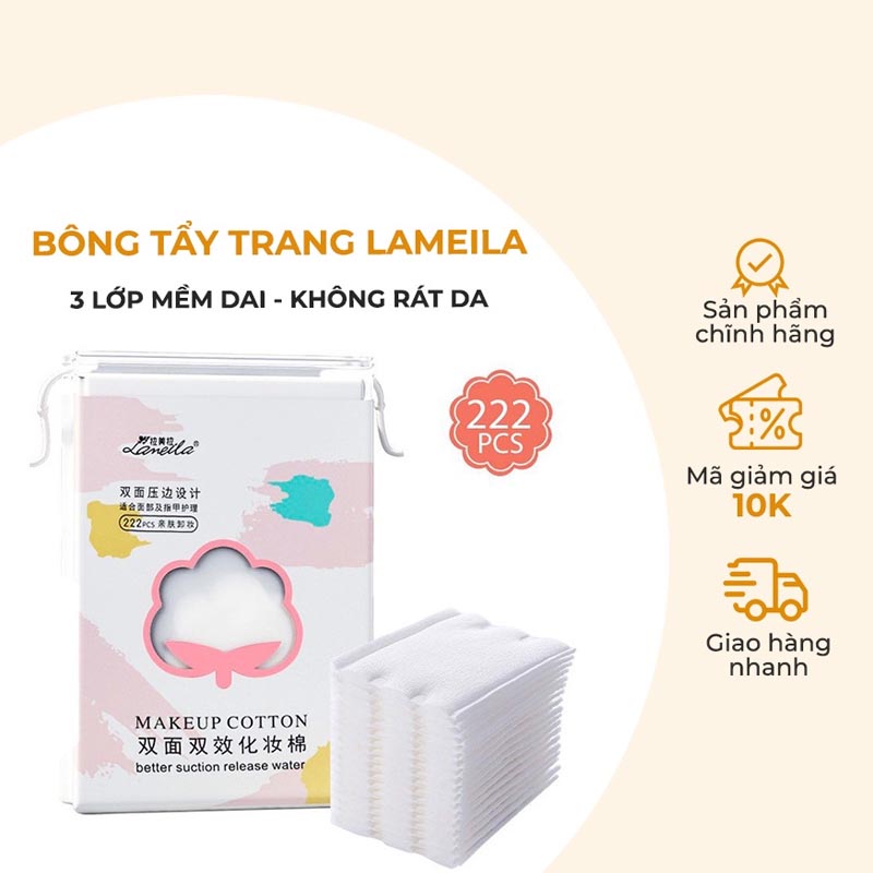 Túi bông tẩy trang Laneila 222 miếng siêu dày